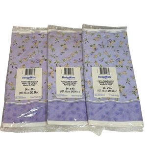 Vintage American Greetings DesignWare Purple Floral Paper Table Covers NIP